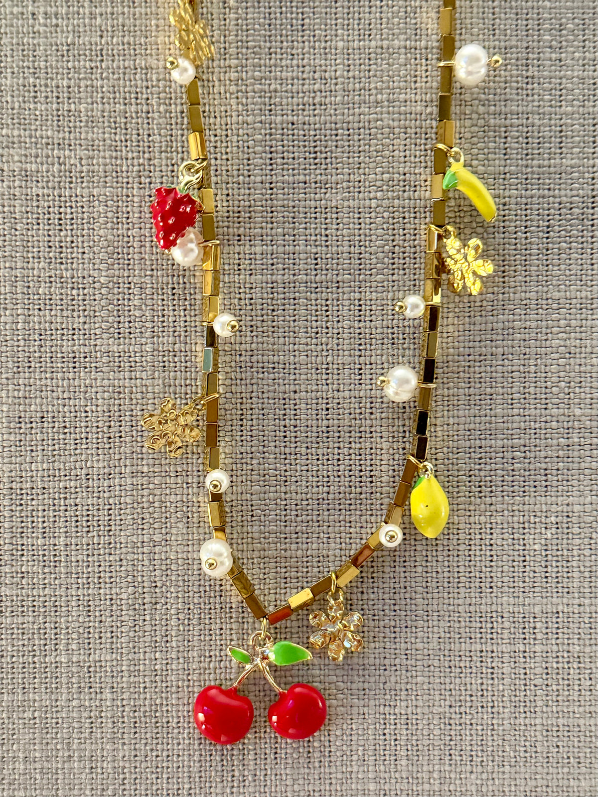 Cherry Fruits Charm Necklace