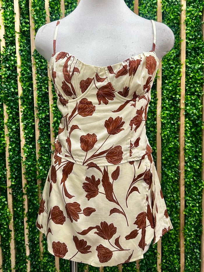 Natural Brown Wrap Skort