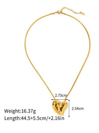 Rhinestone Heart Shape Pendant Necklace