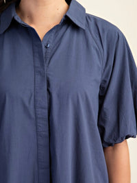 Short Sleeve Button Down Dropwaist Short Dress