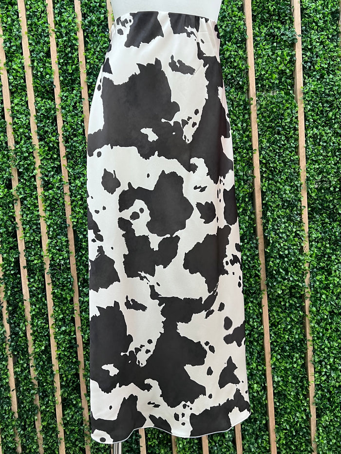 Cow Print Midi Skirt