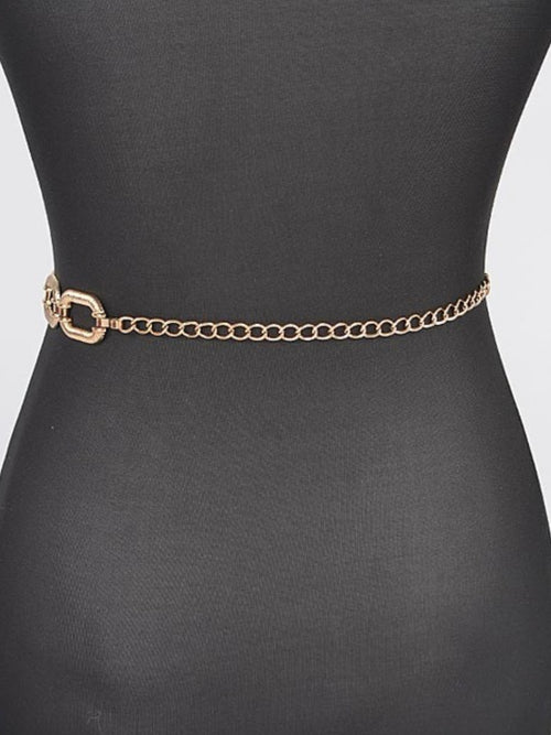 Textured Oval Metal Chain Belt