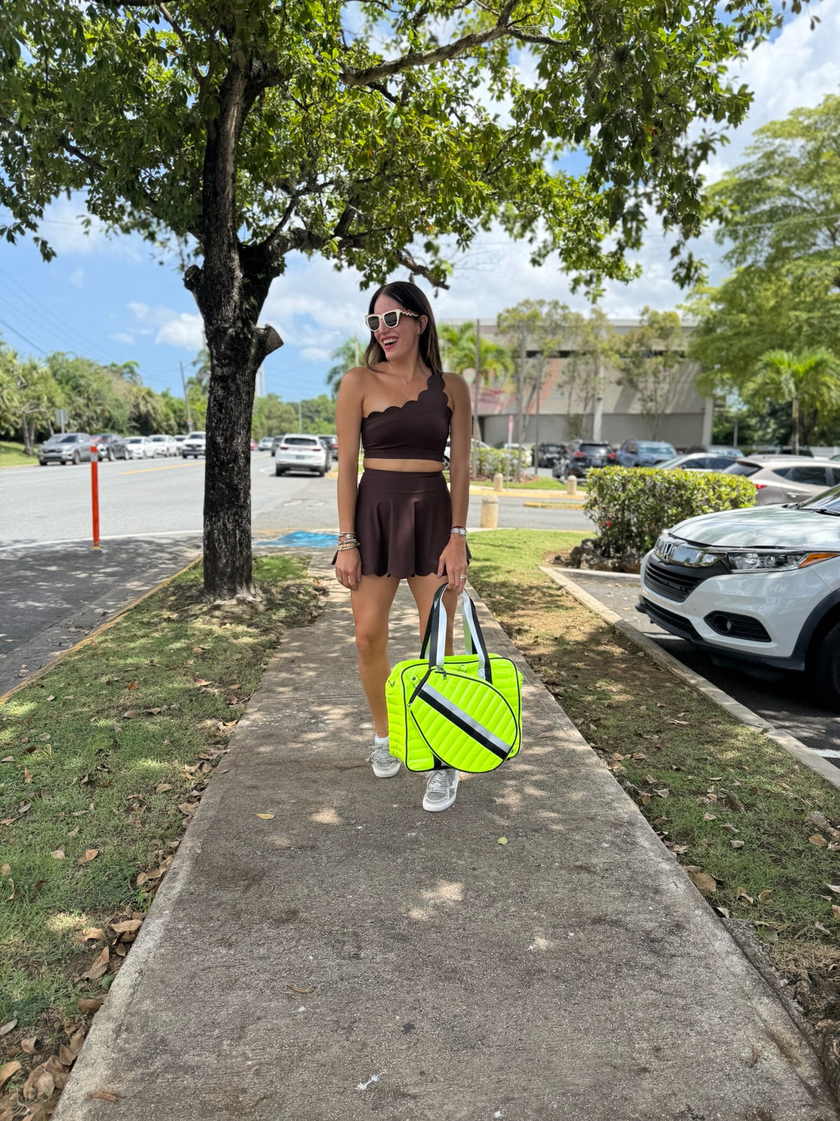 Lycra Scalloped High Waist Active Skort