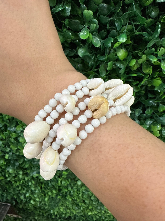 Large Seashell Bead Bracelets