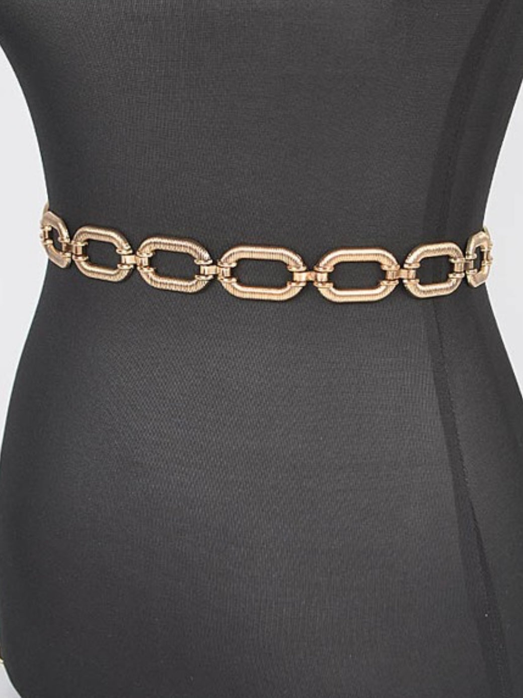 Textured Oval Metal Chain Belt