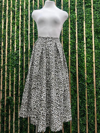 Beautiful A Line Brown Leopard Midi Skirt