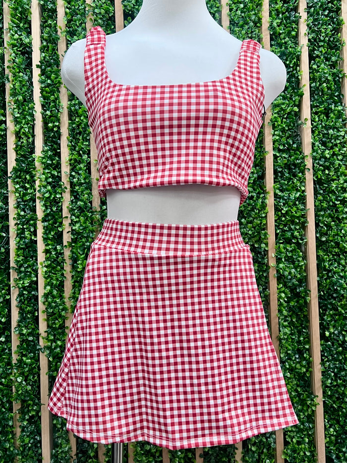 Red Gingham Skort Set