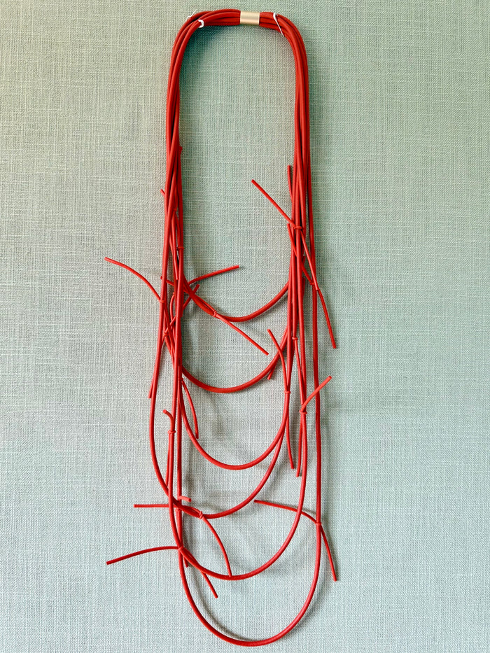 Multi Layer Knot Trims Rubber Necklace