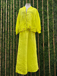 Fluorescent Bomber Linen Pant Set
