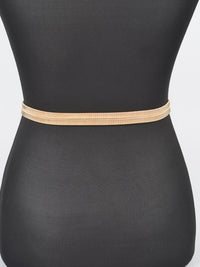 Hammered Buckle Metal Stretch belt