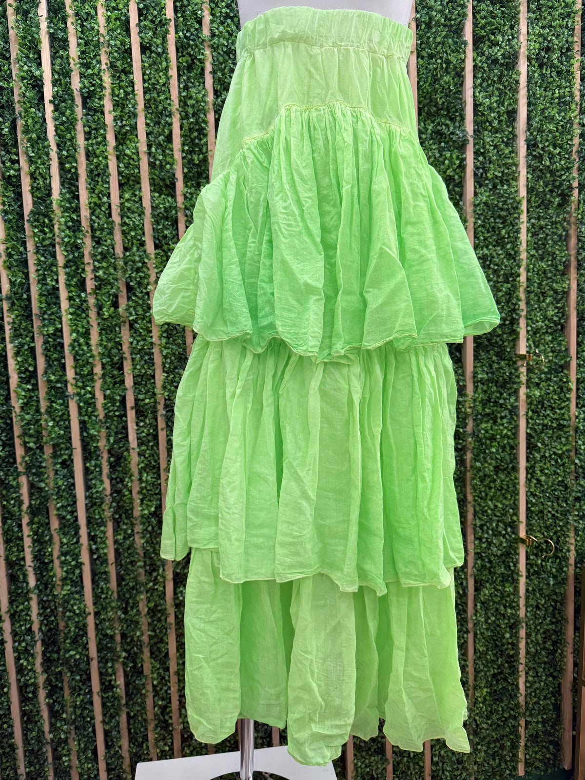Fluorescent Tiered Maxi Skirt