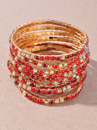 Multi Crystal Elastic Bracelet Set