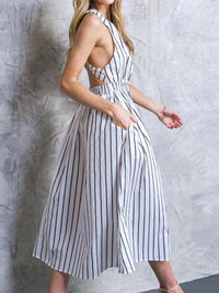 White Black Stripe Cross Back