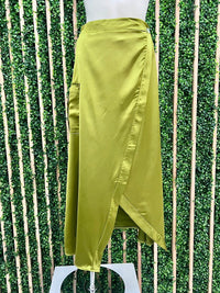 Satin Cargo Midi Skirt