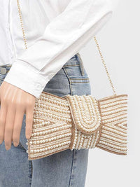 Rhinestone Pearl Bow Clutch