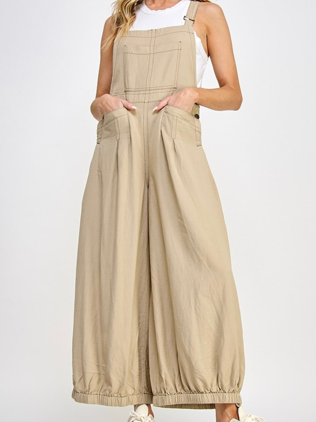 Oyster Linen Jogger Jumpsuit