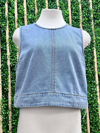 Light Blue Stitch Detail Top