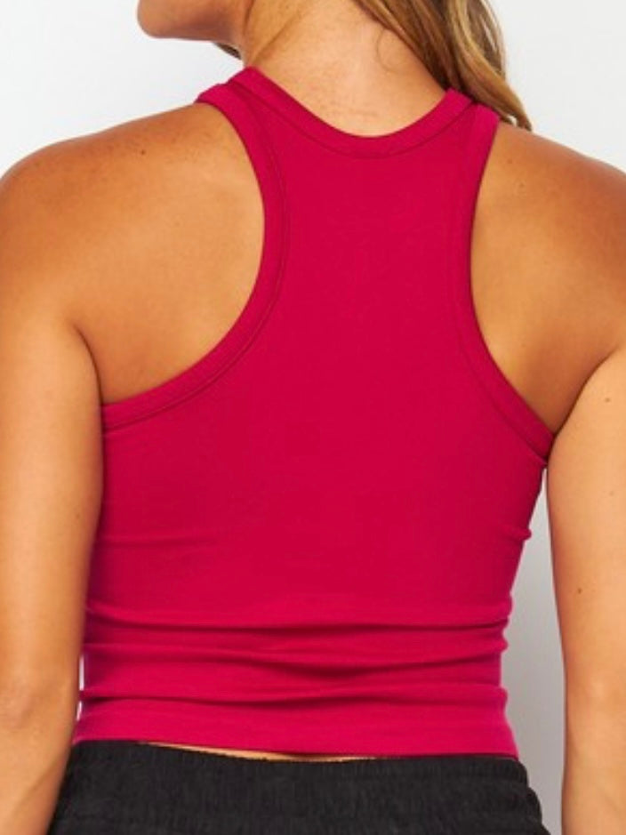 Smooth High Neck Basic Tank Top