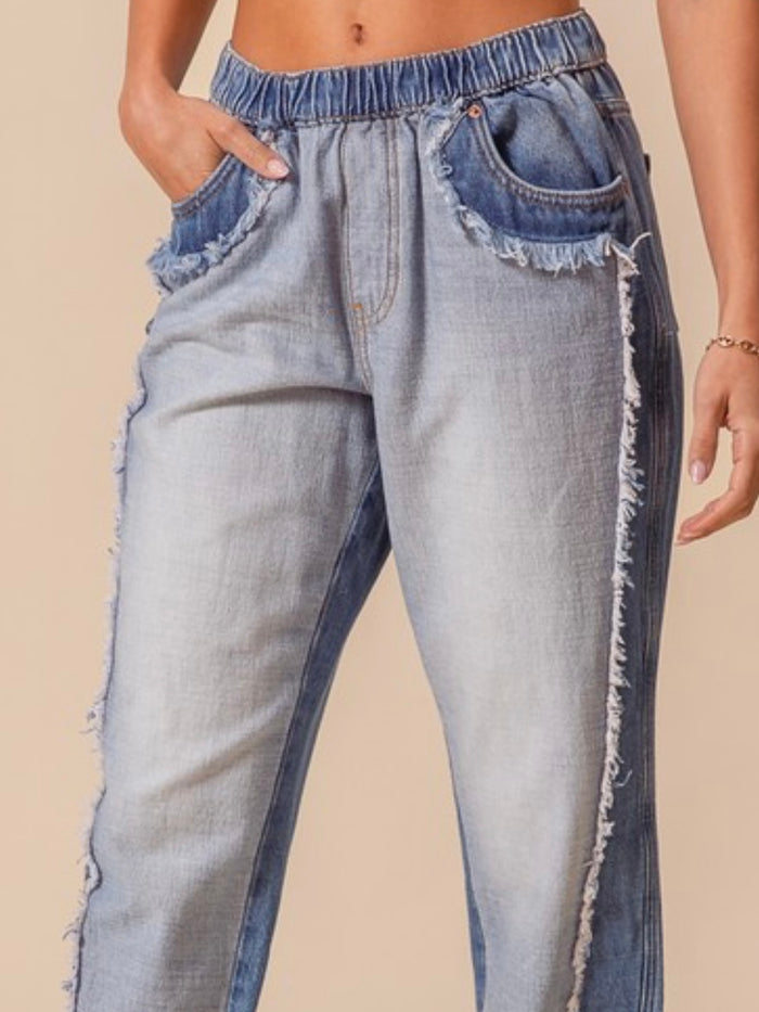 Distressed Denim Jogger