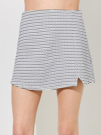 Ivory Navy Striped Dot Skort