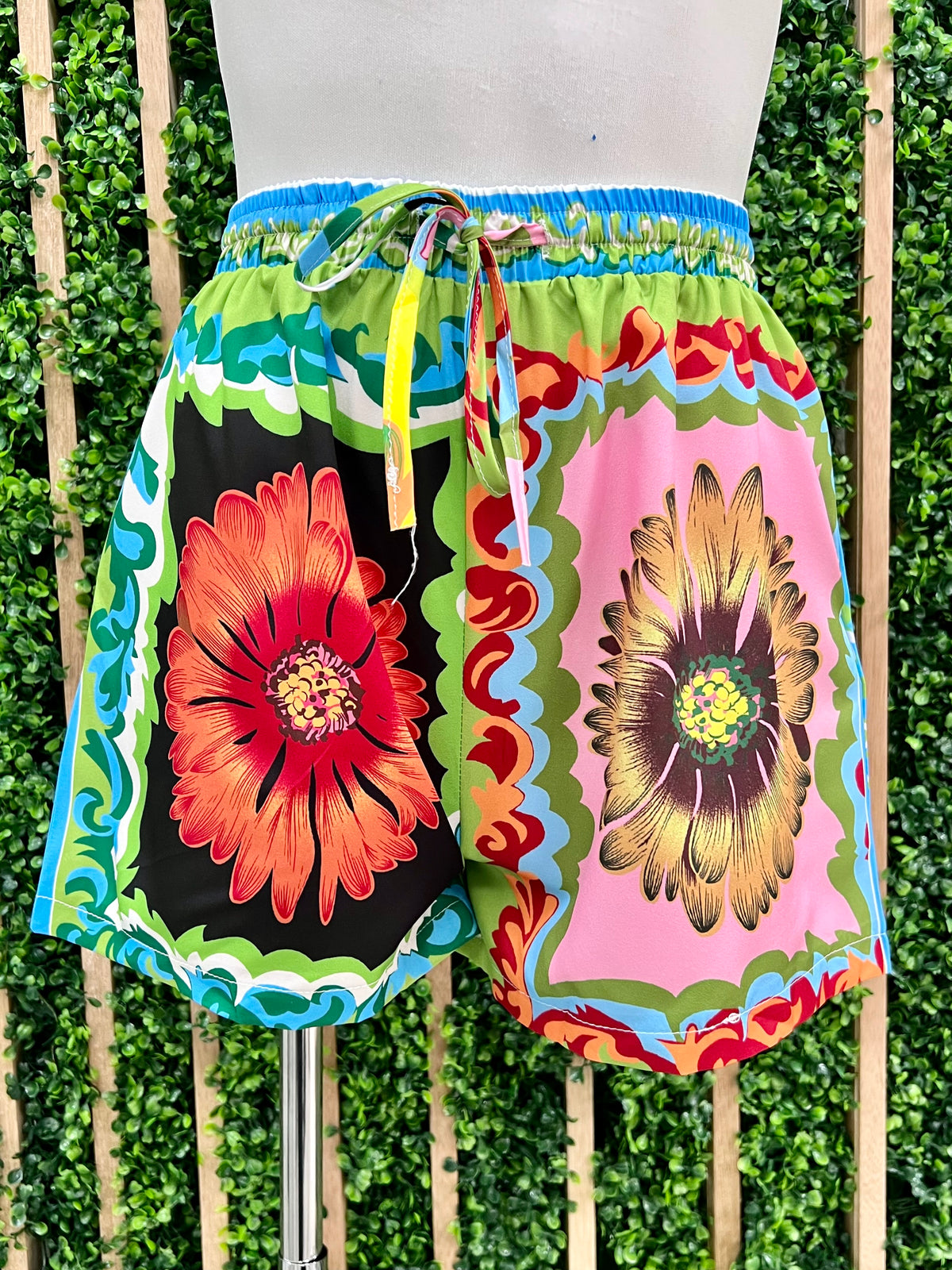 Flower Block Print Short Pant Set