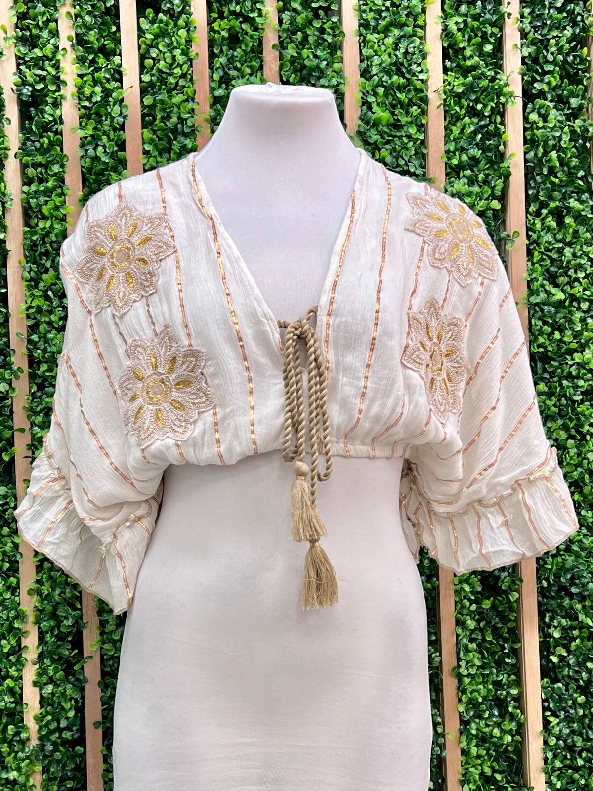 Gold Embroidered Boho Skirt Set