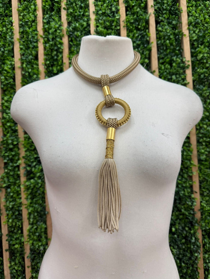 CS Tassel Lariat Necklace