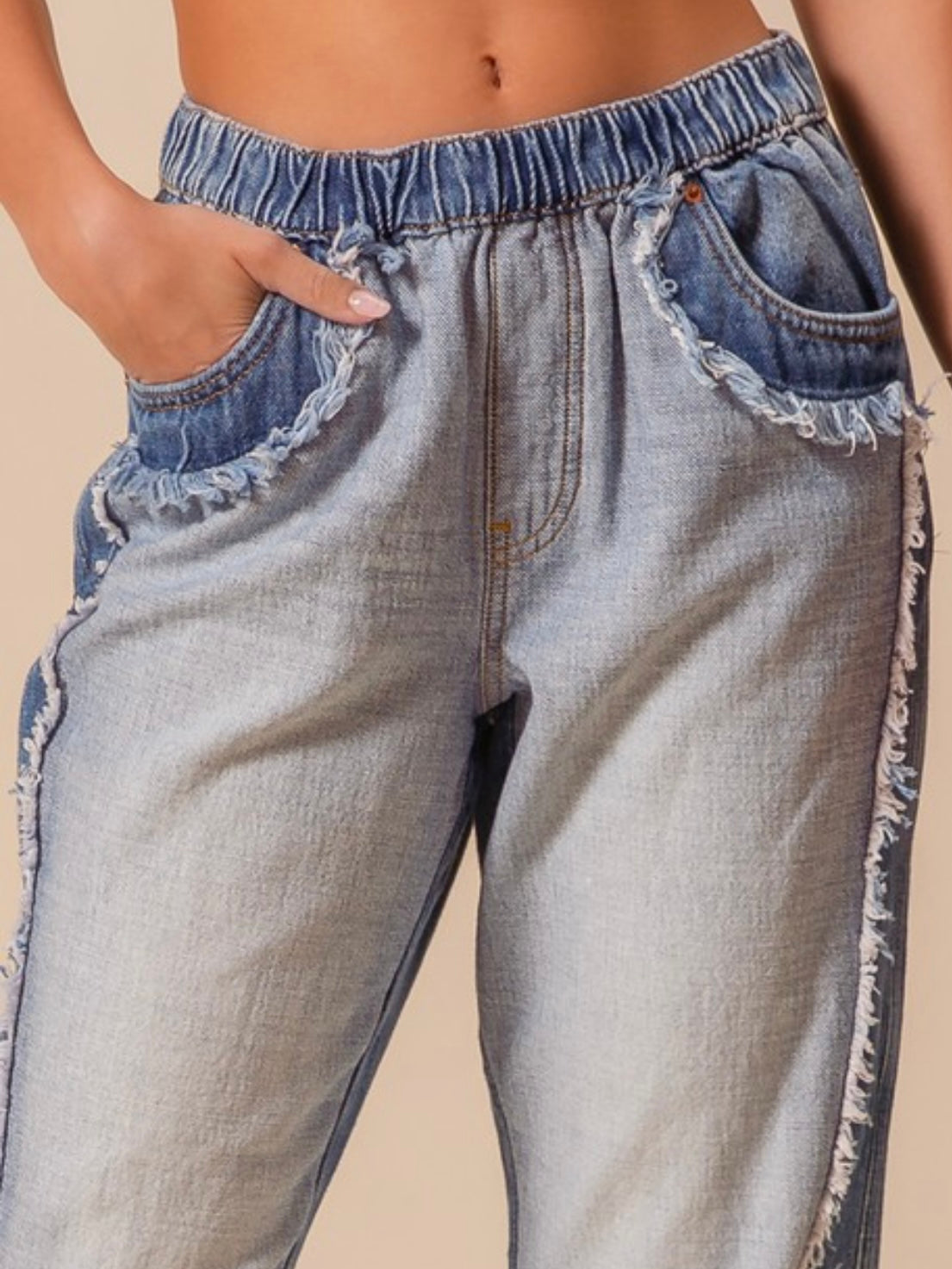 Distressed Denim Jogger