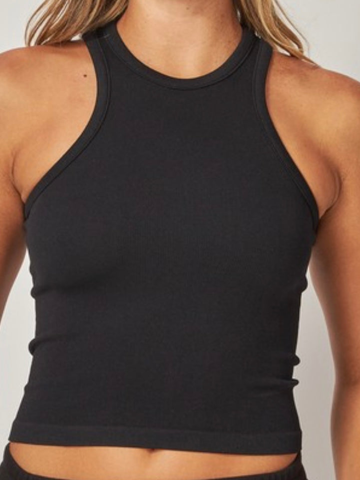 Smooth High Neck Basic Tank Top