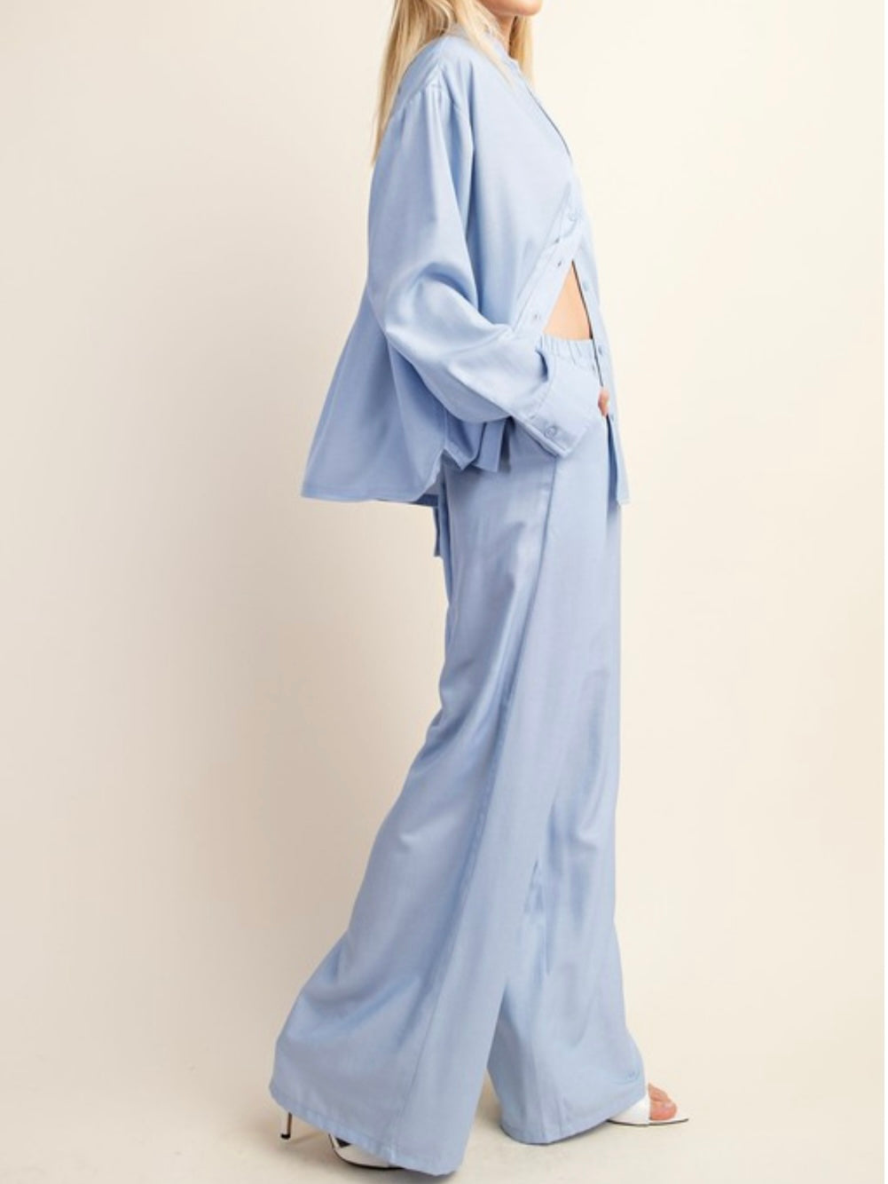 Light Denim Tencel Pant Set