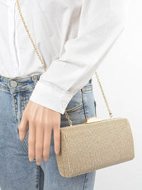 Structured Rhinestone Clutch