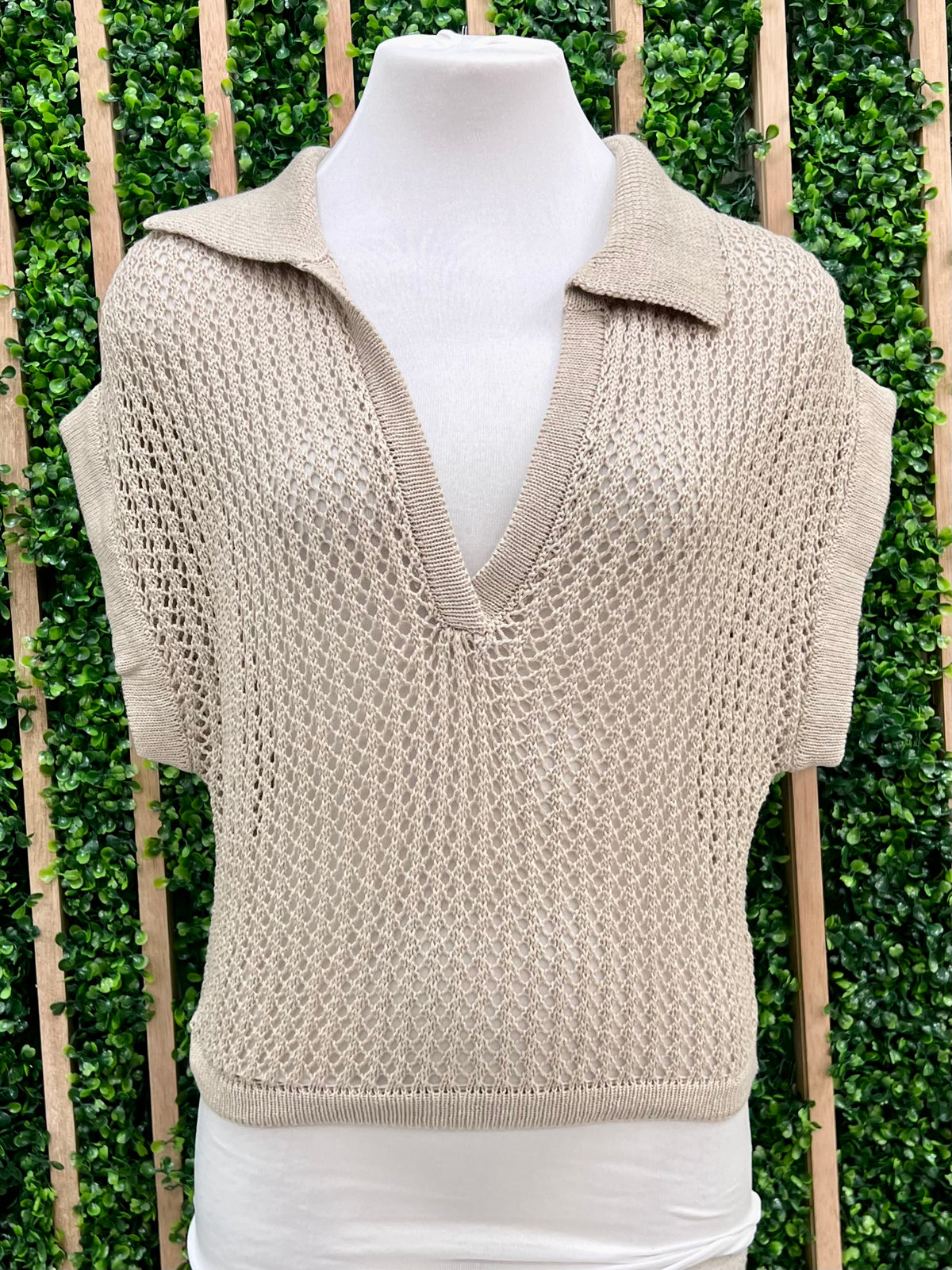 Resort Beige Knit Crochet Skirt Set