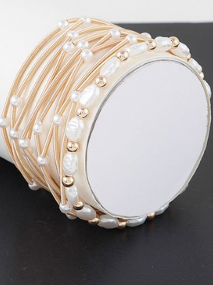 Faux Pearl Bracelet Set