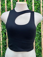Cutout Cropped Basic Top
