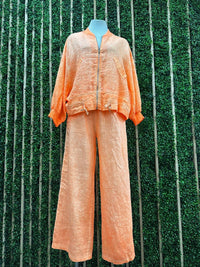 Fluorescent Bomber Linen Pant Set