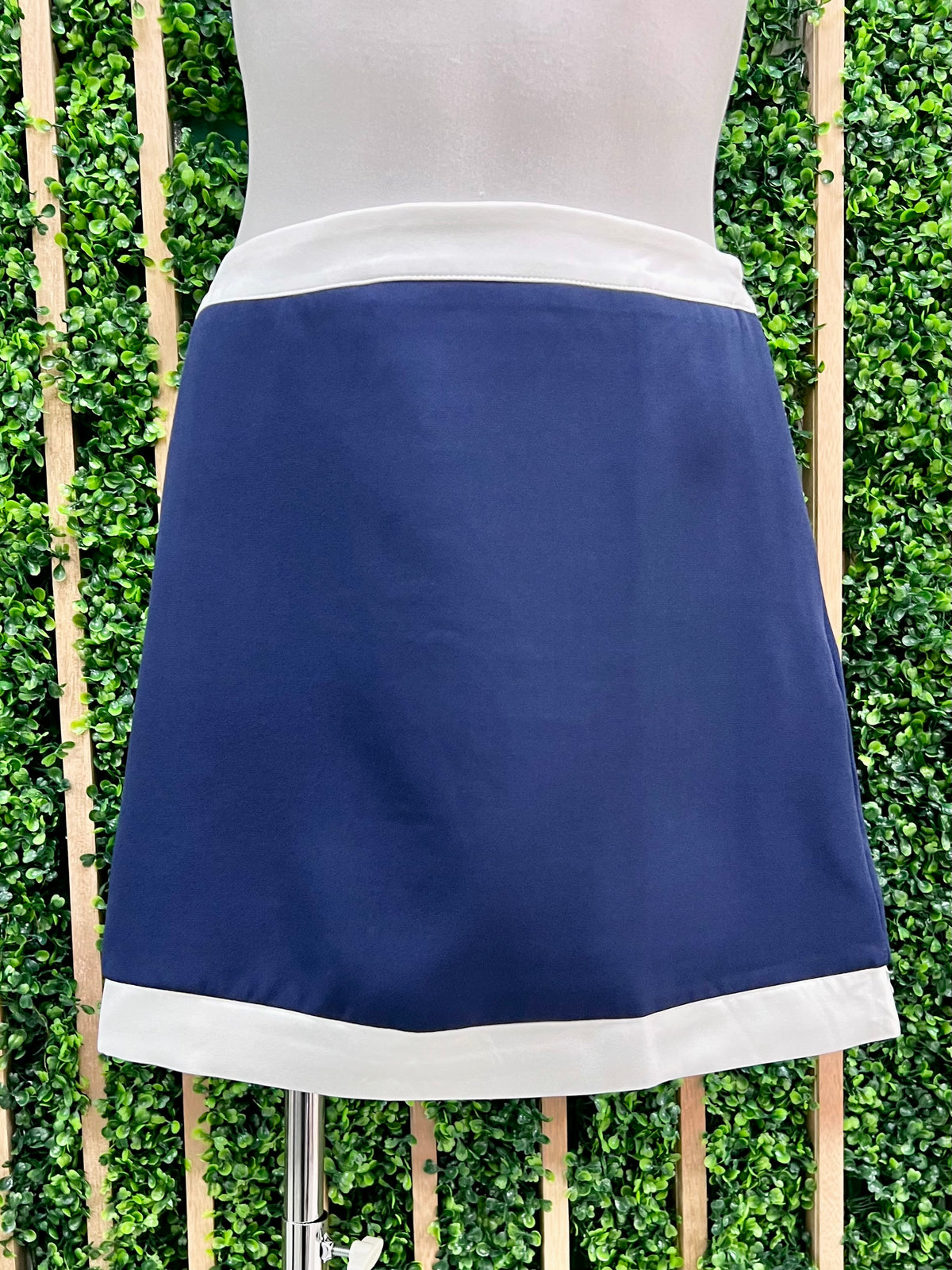 Navy White Trim Fitted Skort