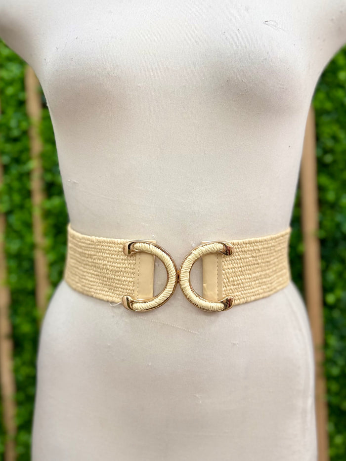 Double C Raffia Belt