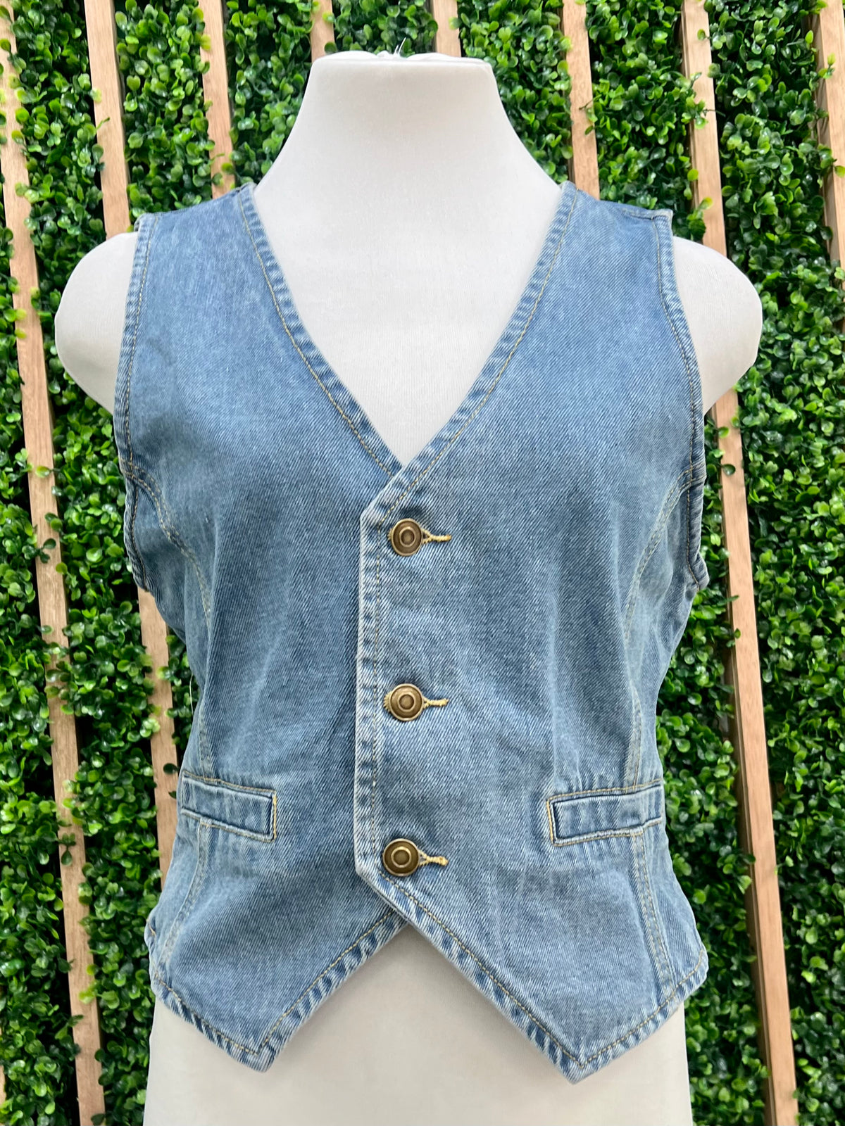 Crop Denim Vest