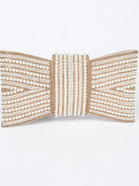 Rhinestone Pearl Bow Clutch