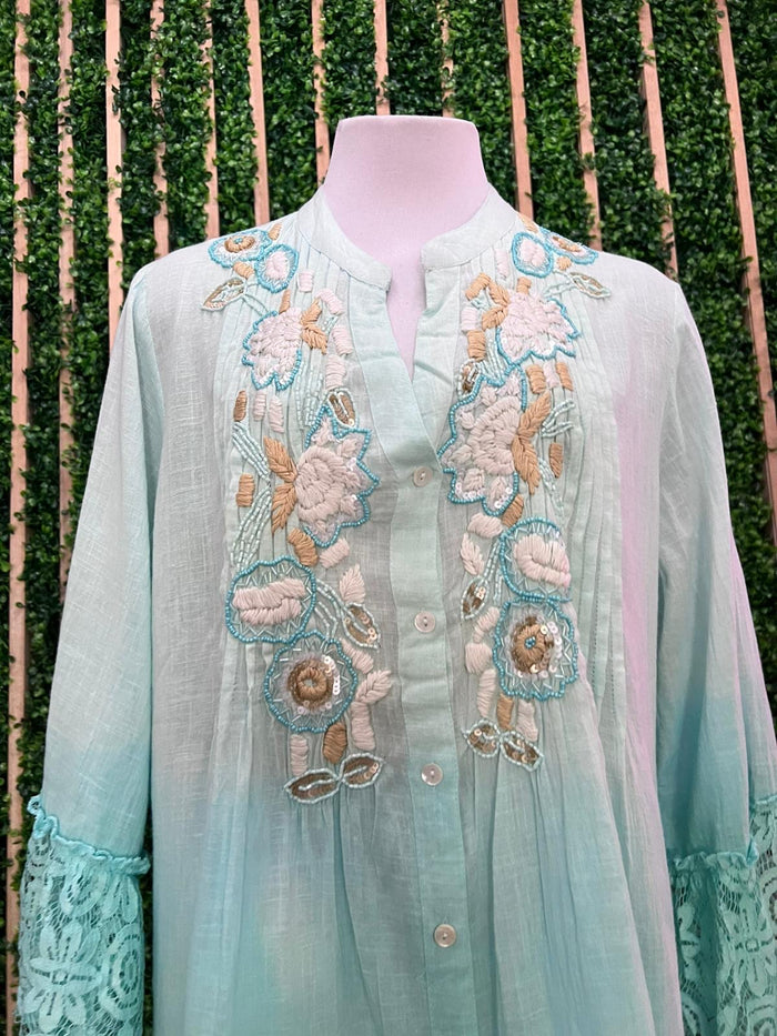 Italy Ombre Embroidered Midi Dress
