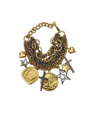 Multi Charm Two Tone Bracelet