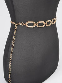 Textured Oval Metal Chain Belt