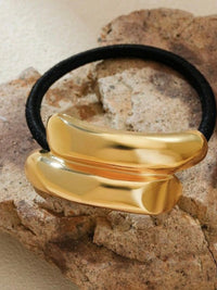 Metallic Textured Elastic Ponytail Hair Tie