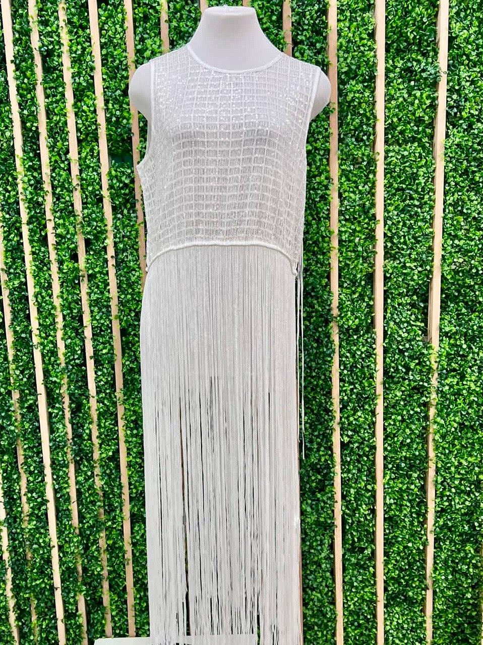 Sequin Embellished Fringe Top