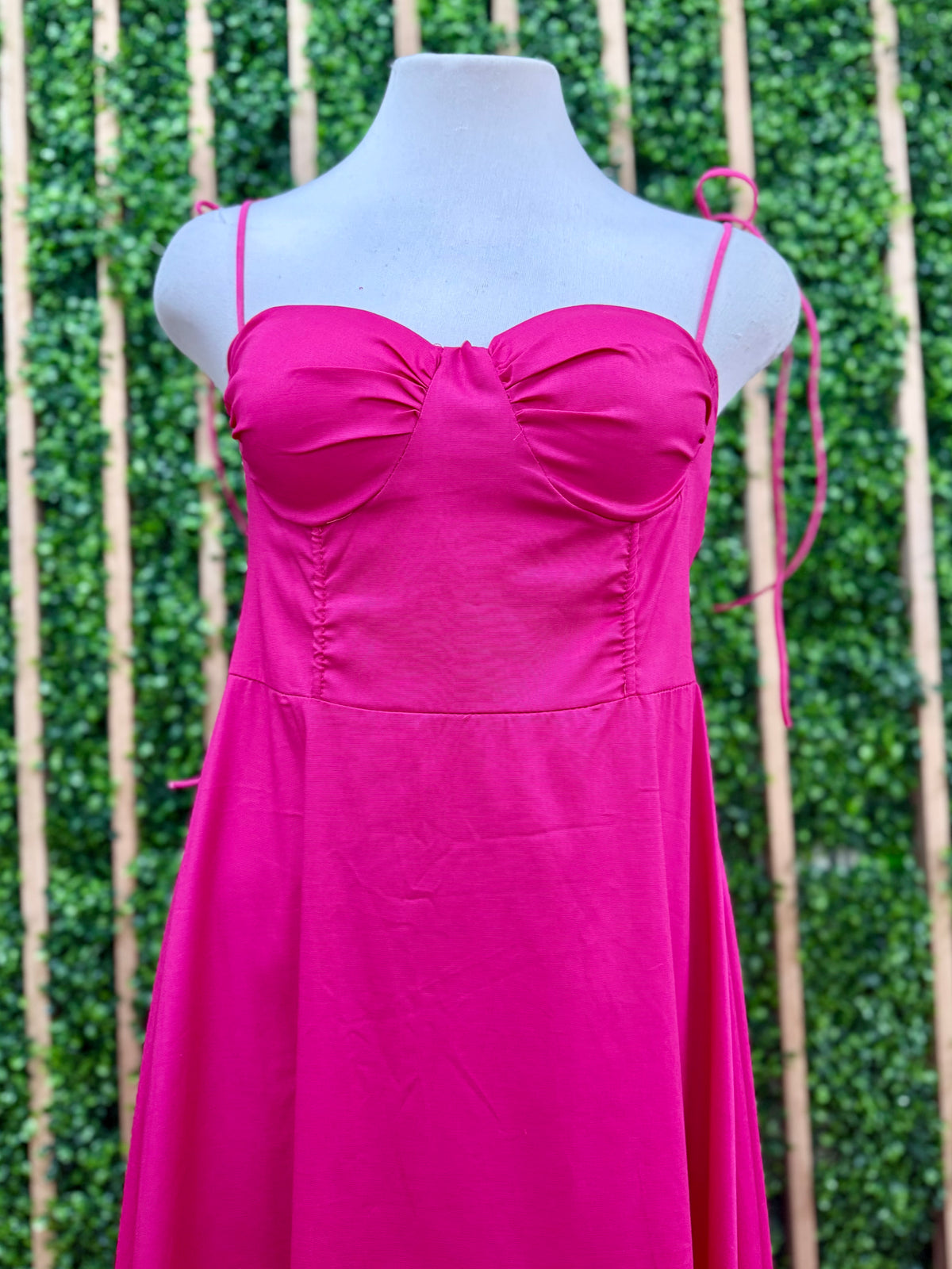 Pink Fitted Bustier Maxi Dress
