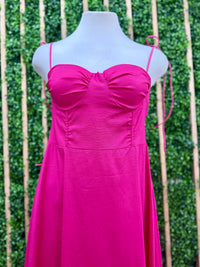 Pink Fitted Bustier Maxi Dress