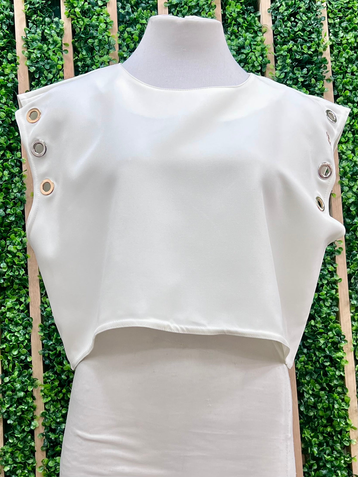 Grommet Lace Detail Top