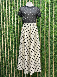 Short Sleeve Mesh Polka Dot Top