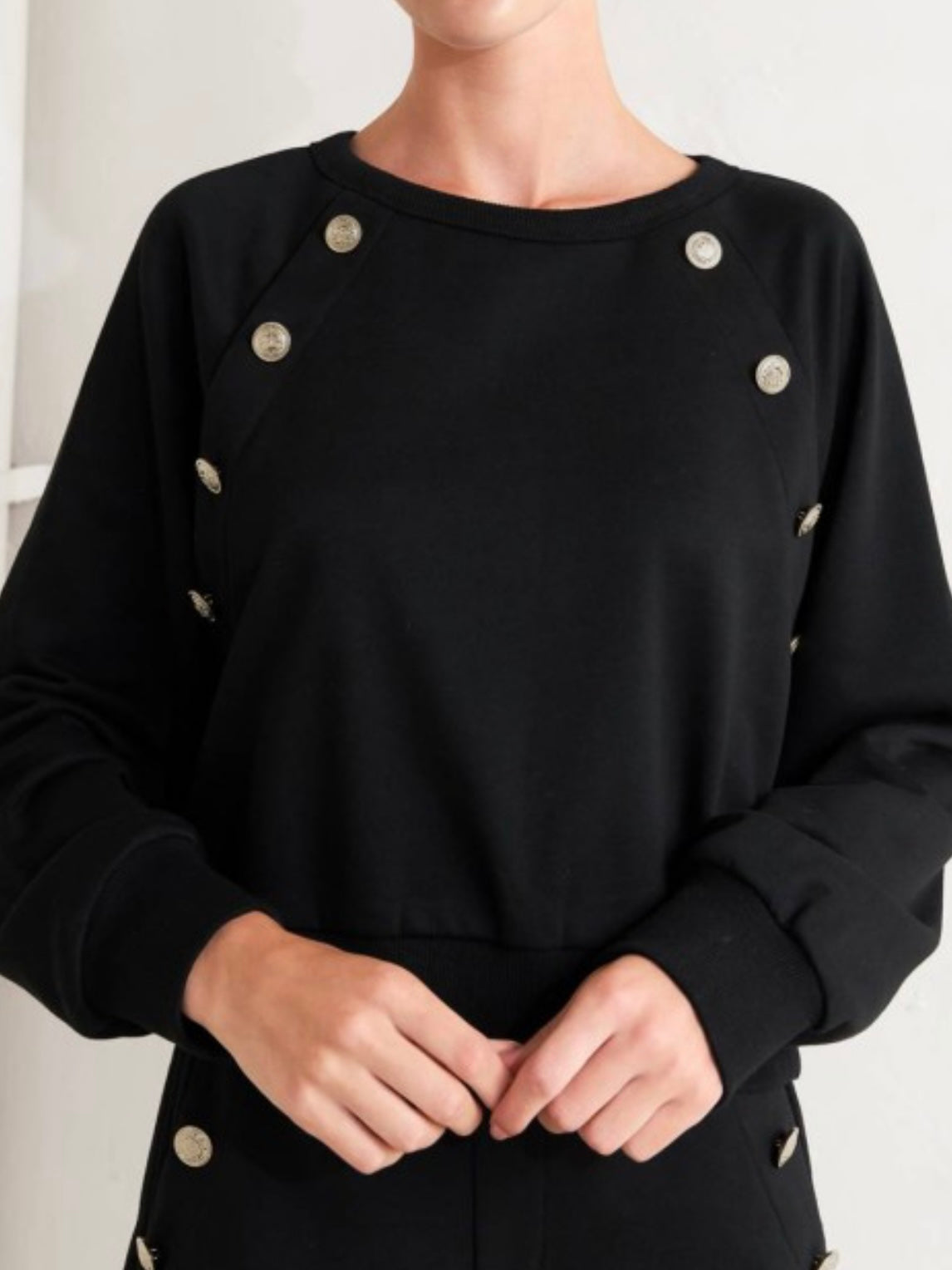 Beautiful Button Detail Knit Pant Set