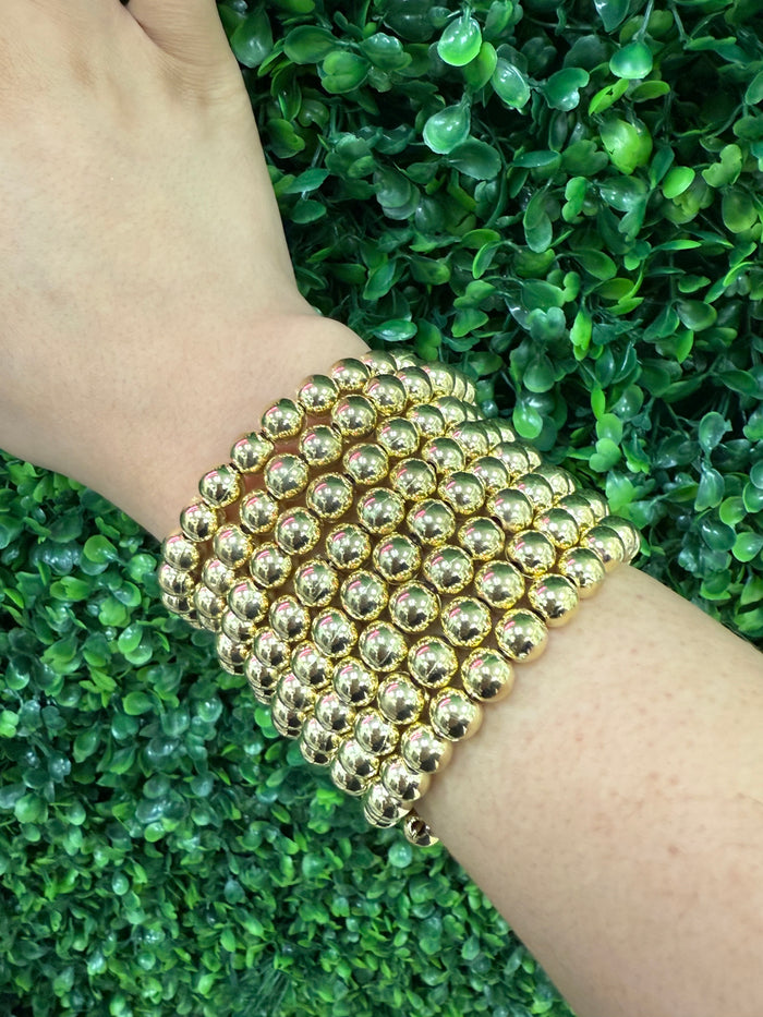 Large Metallic Bead Bracelets